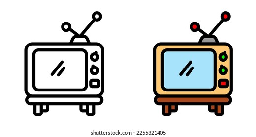 Ilustración Vector Gráfico de Televisión, Tv, Icono de electrodomésticos. Caricatura