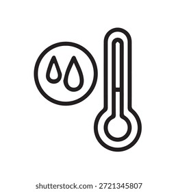 Gráfico vetorial de ilustração do ícone de umidade da temperatura