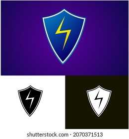 Illustration vector graphic of templat logo shield lightning