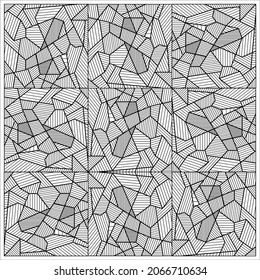 Illustration vector graphic template of 3 x 3 Abstract geometric line good for your template instagram