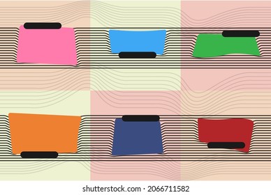 Ilustración de la plantilla gráfica vectorial de 3 x 2 Grado de la línea de onda abstracta bueno para su instagram de plantilla