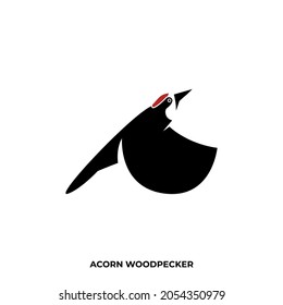Illustration vector graphic template of acorn woodpecker silhouette logo