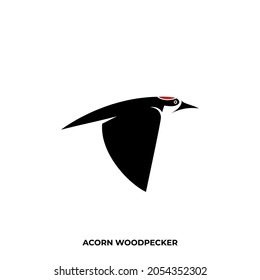 Illustration vector graphic template of acorn woodpecker silhouette logo