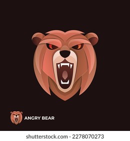 Illustration vector graphic template of Angry Bear logo