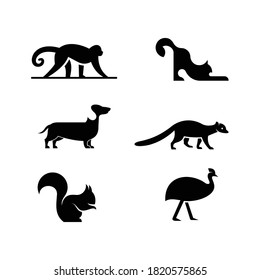 Illustration vector graphic template of animal collection silhouette logo