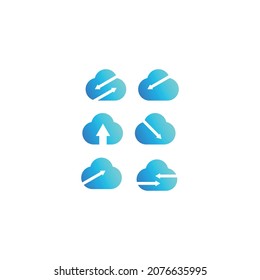 Illustration vector graphic template of arrow cloud logo
