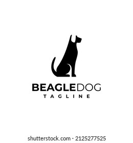 illustration vector graphic template of beagle dog silhouette logo