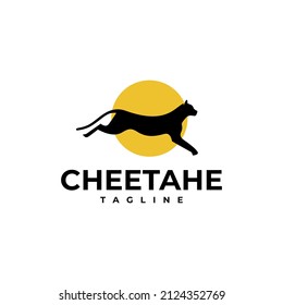 illustration vector graphic template of cheetah silhouette logo