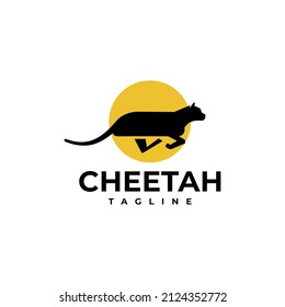 illustration vector graphic template of cheetah silhouette logo