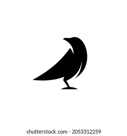 Illustration vector graphic template of crow bird side view silhouette logo