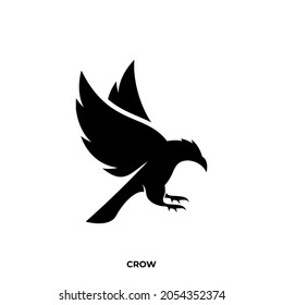 Illustration vector graphic template of crow silhouette logo