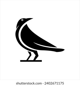 Illustration vector graphic template of crow bird side view silhouette logo