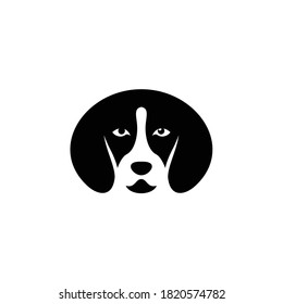 Illustration vector graphic template of cute dog head silhouette logo