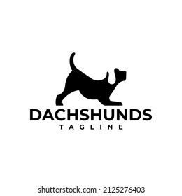 illustration vector graphic template of dachshunds silhouette logo