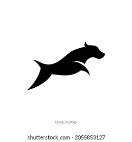 Illustration vector graphic template of dog jump silhouette logo