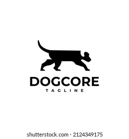 ilustración vectorial plantilla gráfica del logotipo de la silueta del núcleo del perro
