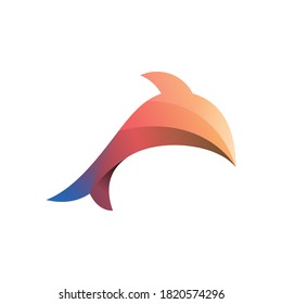 Illustration vector graphic template of Dolphin colorful logo