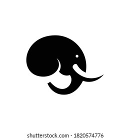 Illustration vector graphic template of elephant head silhouette logo