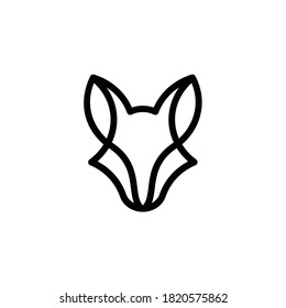 Illustration vector graphic template of fox head line art silhouette logo