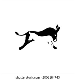 Illustration vector graphic template of horse negative space logo