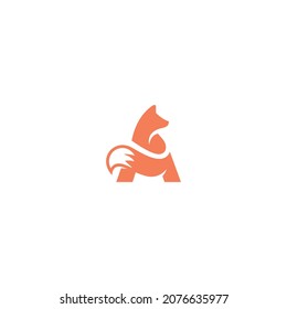 Illustration vector graphic template of initial A for fox logo