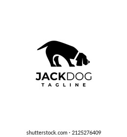 illustration vector graphic template of jack dog silhouette logo