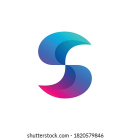 Plantilla gráfica vectorial de ilustración del logotipo de la letra S