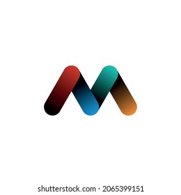 Illustration vector graphic template of letter M colorful logo