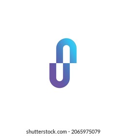 Illustration vector graphic template of letter U colorful logo