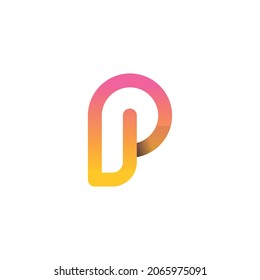 Illustration vector graphic template of letter P colorful logo