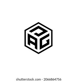 Illustration vector graphic template of letter P A G monogram logo