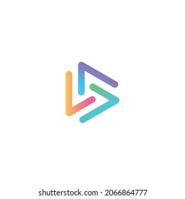 Ilustración vectorial plantilla gráfica de letra L logotipo colorido