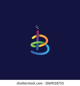 Illustration vector graphic template of letter B colorful logo