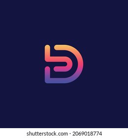 Illustration vector graphic template of letter B colorful logo