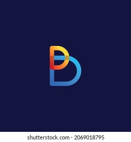 Illustration vector graphic template of letter B colorful logo