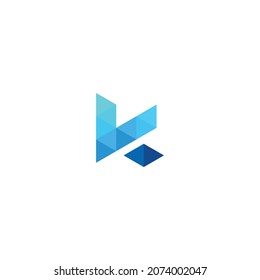 Illustration vector graphic template of letter K polygon logo