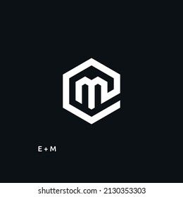 illustration vector graphic template of letter E or M logo