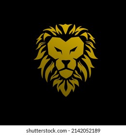 Illustration vector graphic of template logo head face gold lion