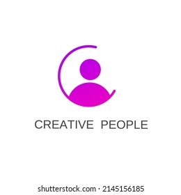 Ilustración vectorial gráfico del logotipo de plantilla personas creativas inicial c perfecto negocio de logotipo