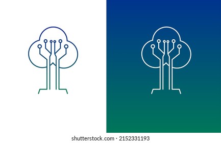 Illustration vector graphic of Template logo tree technology