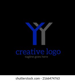 Illustration vector graphic of template logo monogram letters YY blue and grey color
