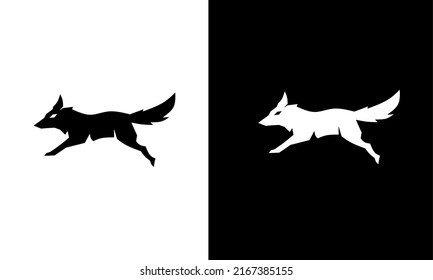 Illustration vector graphic of template logo wolf run perfect for brand logo concept