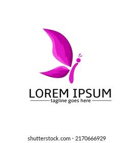 Illustration vector graphic of template logo butterfly pink color modern style design