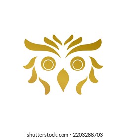 Illustration vector graphic of template logo abstract face owl golden color