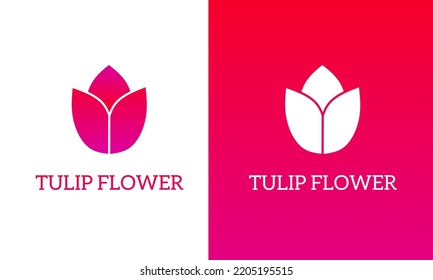 Illustration vector graphic of template logo tulip flower gradient red color