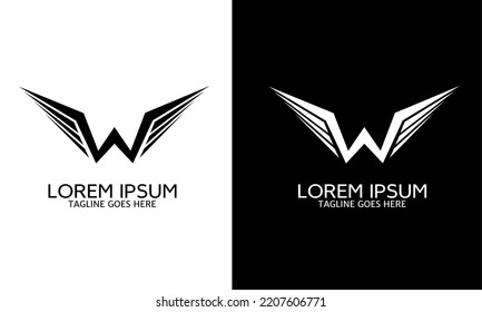 Illustration vector graphic of template logo letters w shape wings perfect for identity business