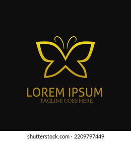 Illustration vector graphic of template logo simple golden butterfly