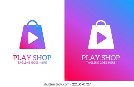 Illustration vector graphic of template logo play shop gradient color