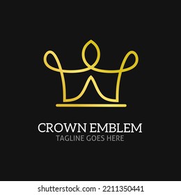 Ilustración vectorial gráfico del logotipo de la plantilla emblema de la corona simple
