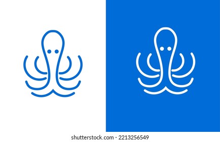 Illustration vector graphic of template logo icon simple octopus mono line